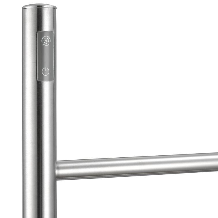 Brushed Stainless Steel 8-Bar Wall Mounted Towel Warmer