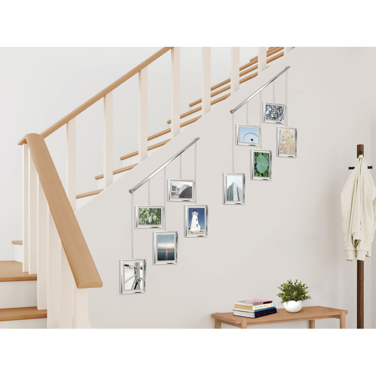 Chrome Floating Wall-Mounted 4x6 Picture Frame Set