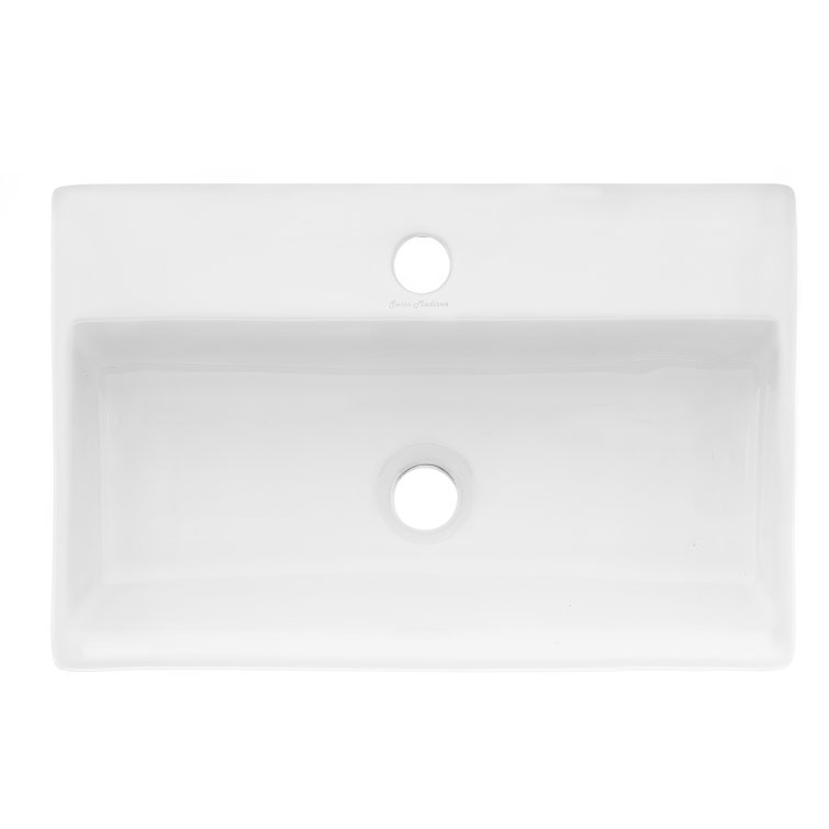 Claire 21" Glossy White Ceramic Vessel Sink