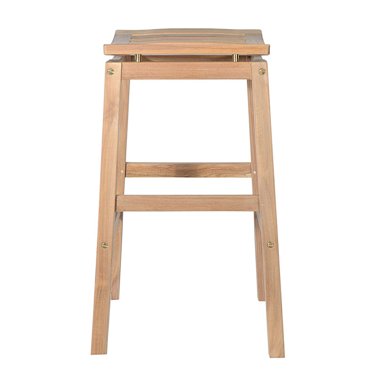 Winston Natural Teak Backless Outdoor Bar Stool
