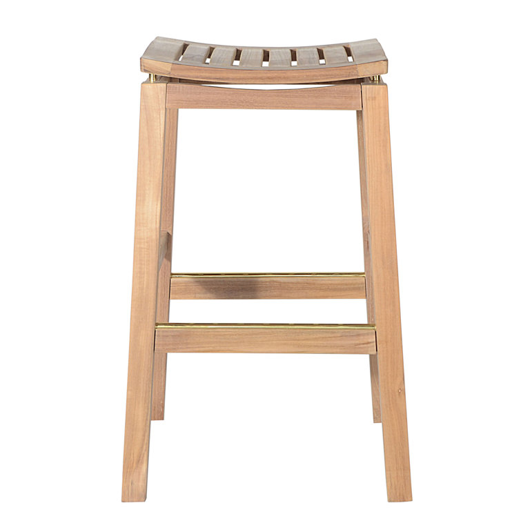 Winston Natural Teak Backless Outdoor Bar Stool
