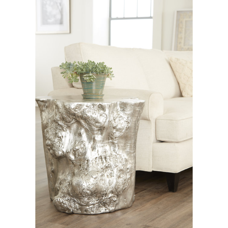 Silver Leaf Cast Naturals Wood & Metal Square End Table with Storage