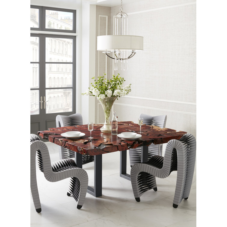 High-Back Contemporary Gray and Black Woven Side Chair