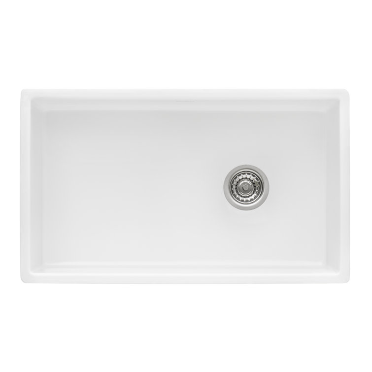 Ruvati 30-Inch White Fireclay Farmhouse Kitchen Sink