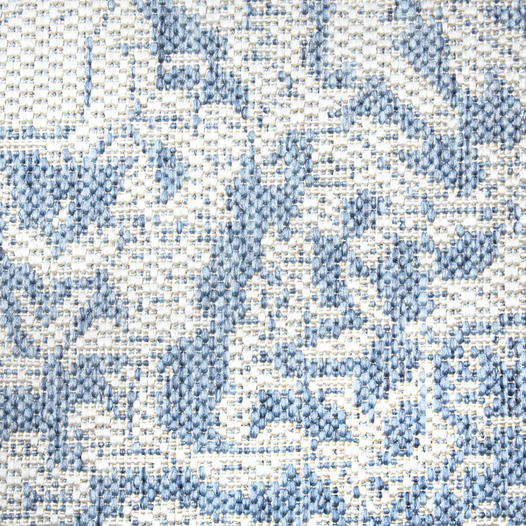 Nicole Miller Grey and Blue Synthetic Medallion Area Rug