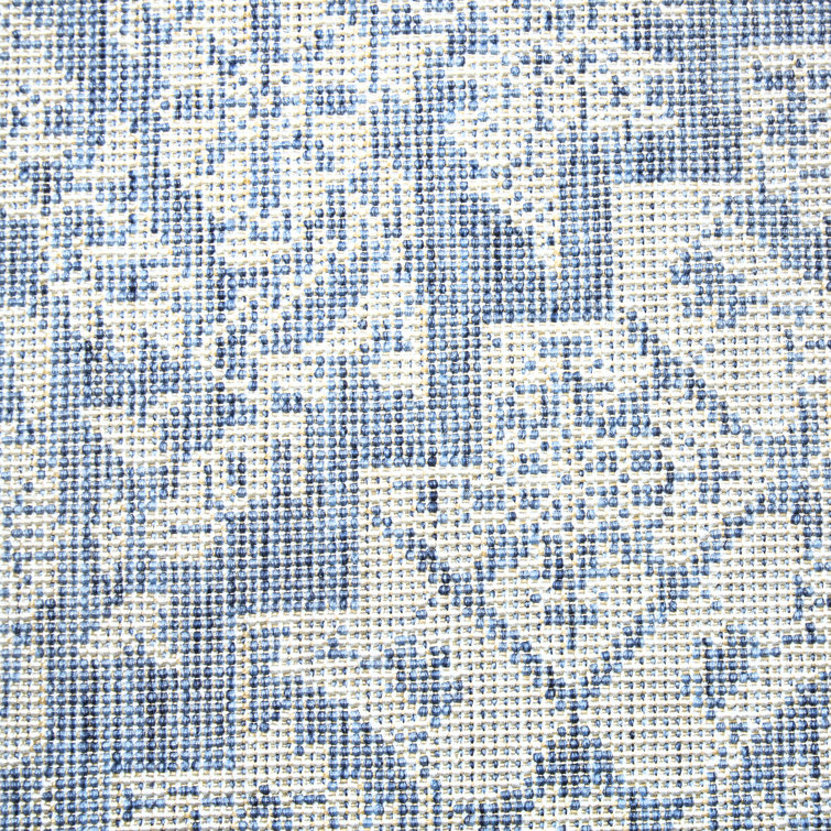 Blue/Gray Medallion 8' x 10' Easy-Care Synthetic Area Rug