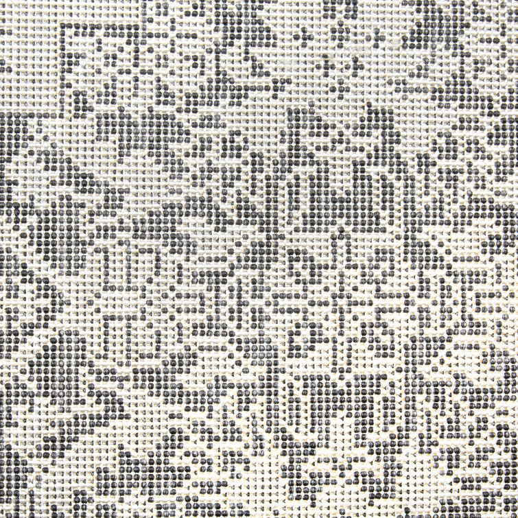 Dahlia Gray and Black Medallion Outdoor Area Rug
