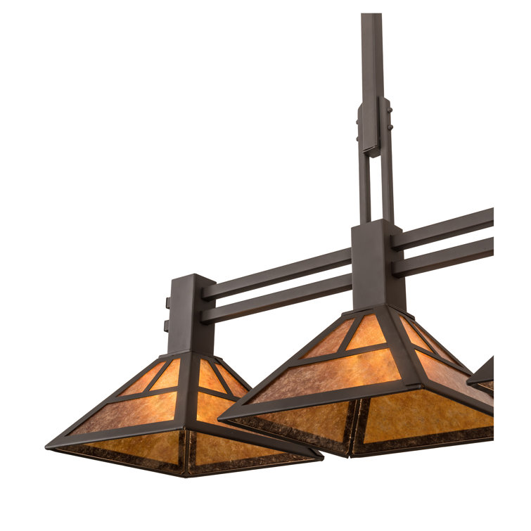 Amber Mica 3-Light Island Pendant in Oil Rubbed Bronze