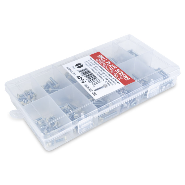 Adamax 6/32-Inch Slotted Wall Plate Screws Assorted Kit