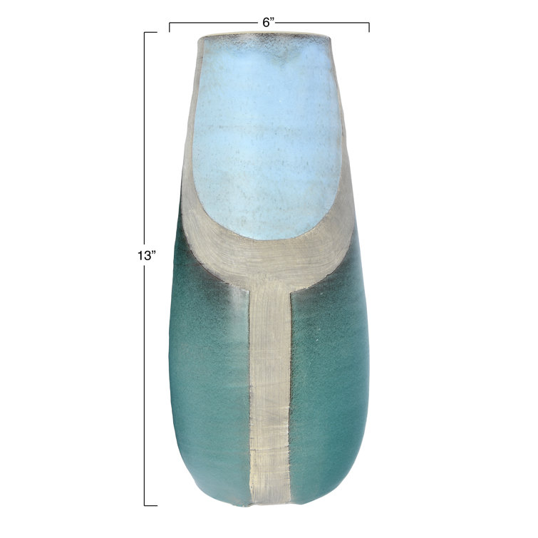 Blue and Green Ceramic Bud Table Vase