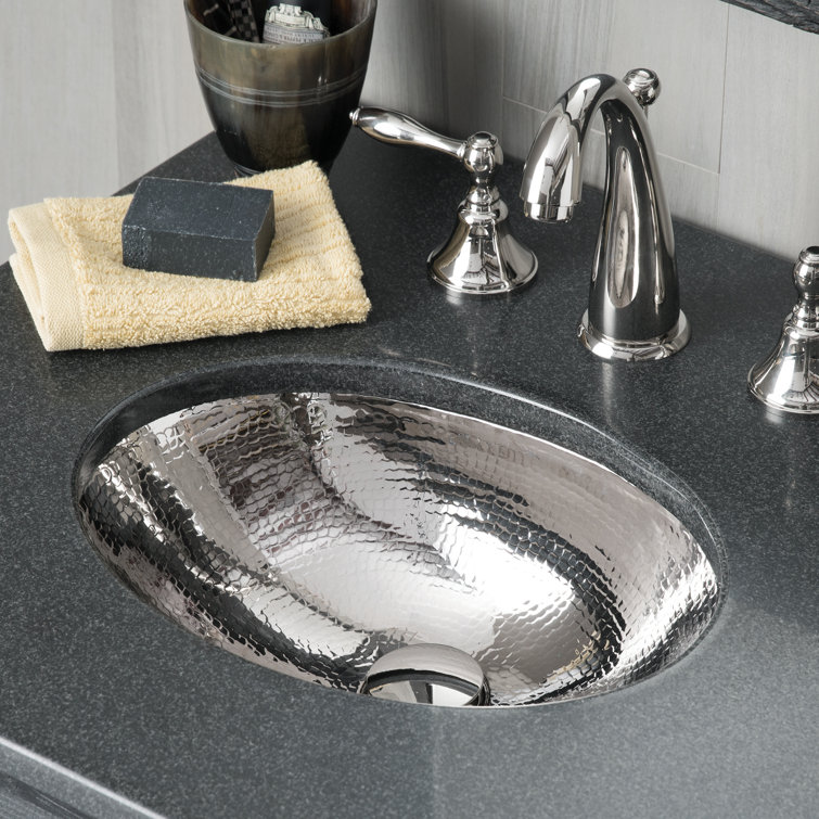 Polished Copper Oval Undermount Bathroom Sink