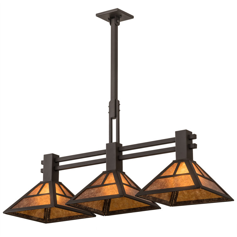 Amber Mica 3-Light Island Pendant in Oil Rubbed Bronze