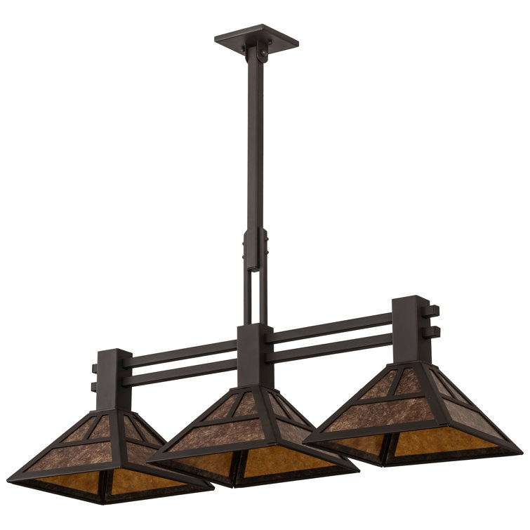 Amber Mica 3-Light Island Pendant in Oil Rubbed Bronze