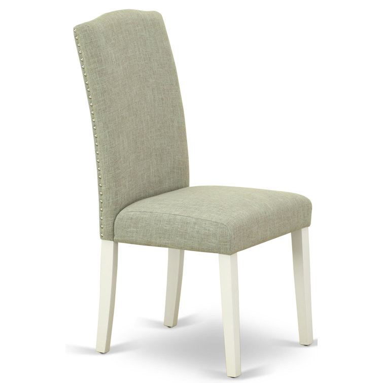 Linen White Extendable Dining Set with Dark Shitake Chairs