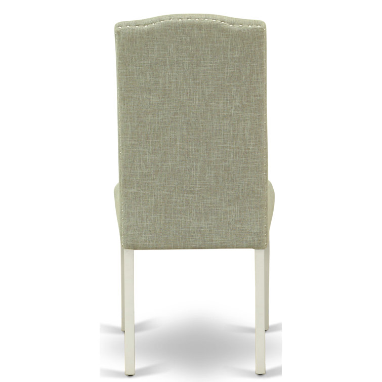Linen White Extendable Dining Set with Dark Shitake Chairs