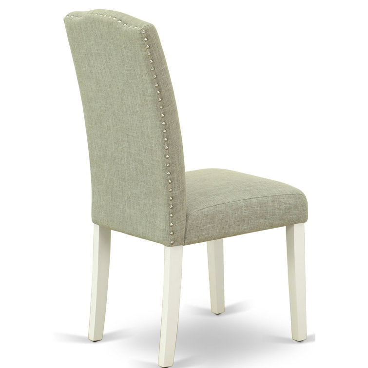 Linen White Extendable Dining Set with Dark Shitake Chairs