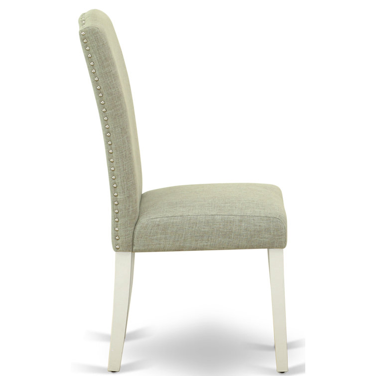 Linen White Extendable Dining Set with Dark Shitake Chairs