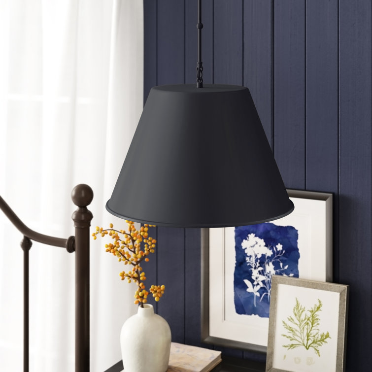 Warm Brass Empire Single Pendant Light with Adjustable Chain