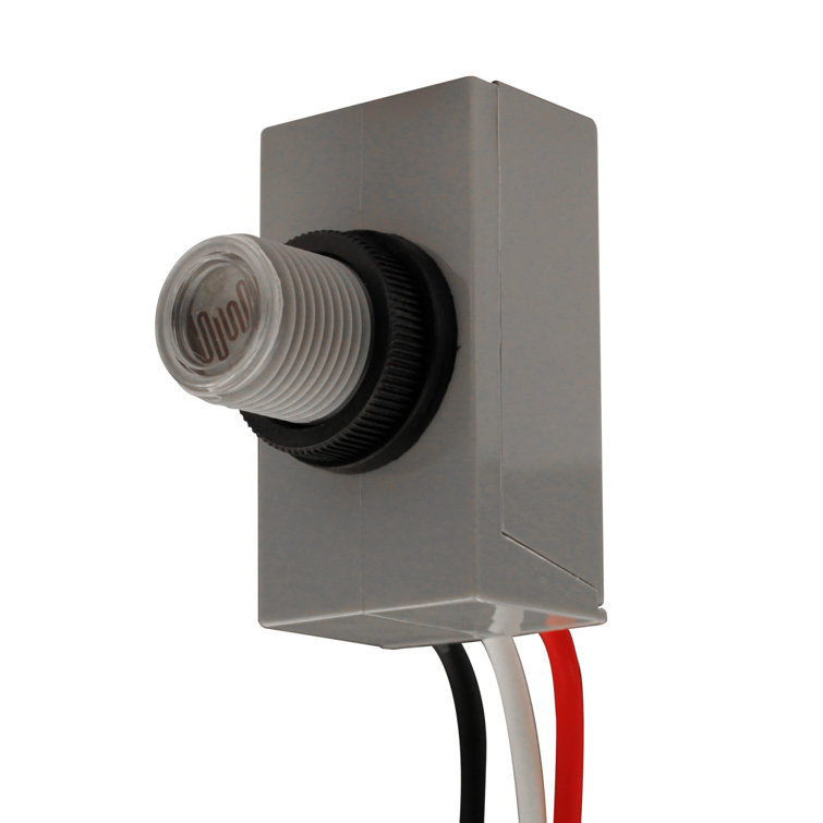 Gray Rectangular Outdoor LED Photocontrol Sensor