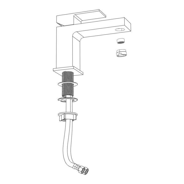 Oil Rubbed Bronze Single Handle Bathroom Faucet with Square Nut
