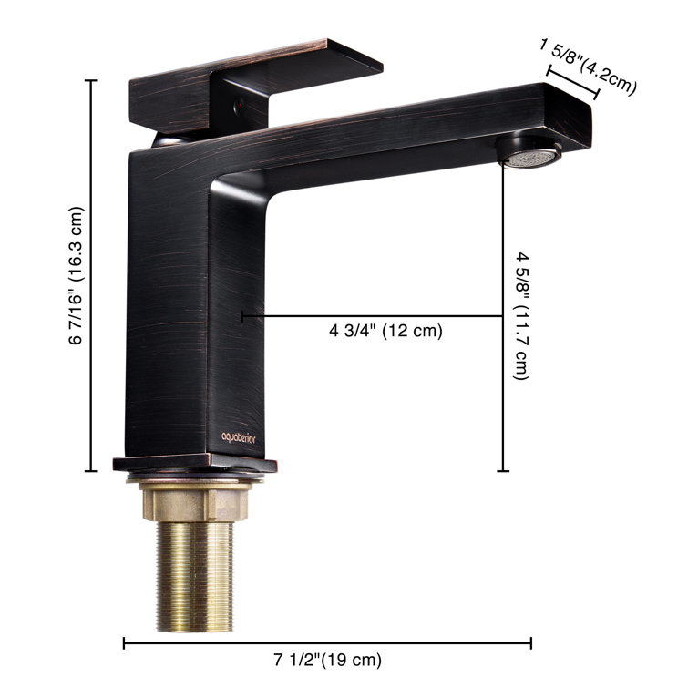 Oil Rubbed Bronze Single Handle Bathroom Faucet with Square Nut