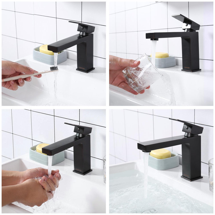 Oil Rubbed Bronze Single Handle Bathroom Faucet with Square Nut
