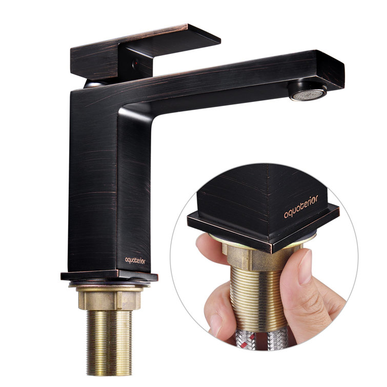 Oil Rubbed Bronze Single Handle Bathroom Faucet with Square Nut