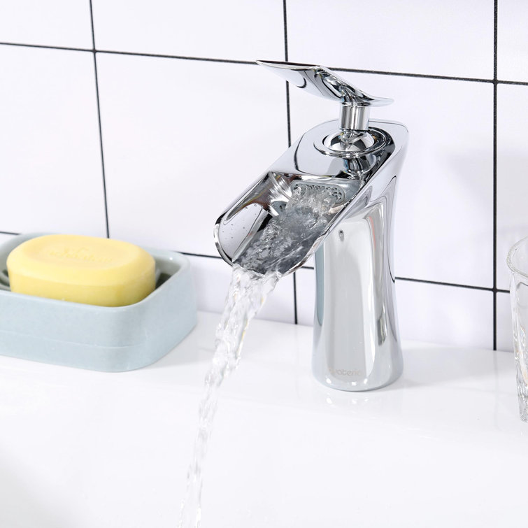 Chrome Waterfall Single-Handle Bathroom Faucet