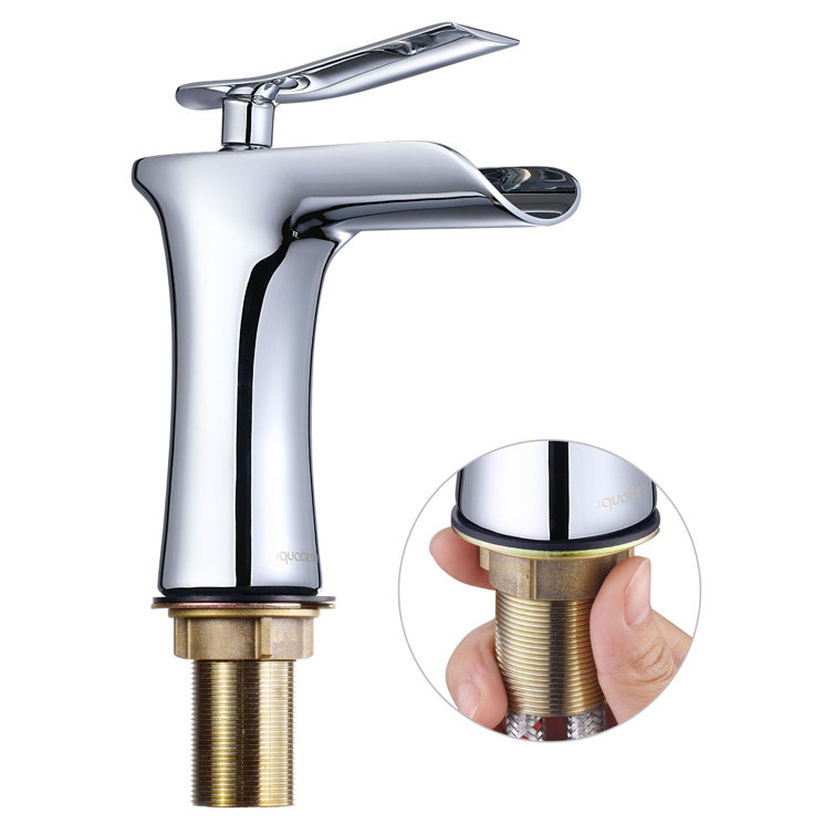 Chrome Waterfall Single-Handle Bathroom Faucet