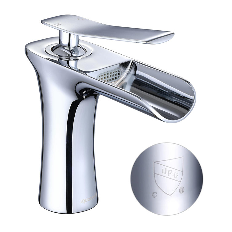 Chrome Waterfall Single-Handle Bathroom Faucet
