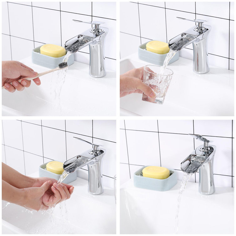 Chrome Waterfall Single-Handle Bathroom Faucet