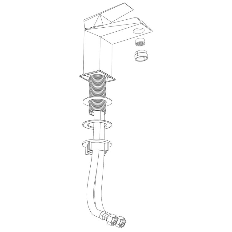 Oil Rubbed Bronze Single Handle Square Bathroom Faucet
