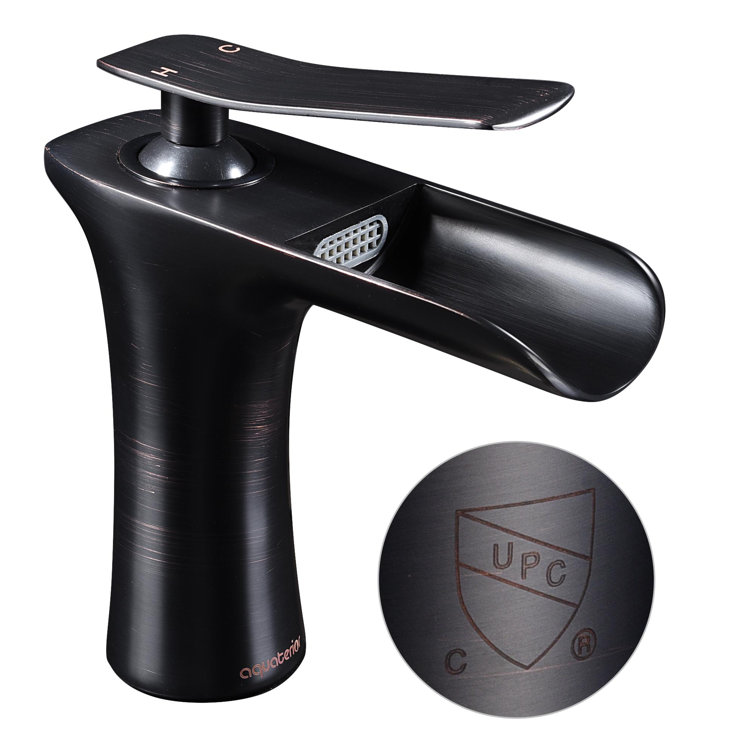 Oil Rubbed Bronze Waterfall Bathroom Faucet with Single Handle