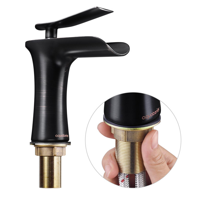 Oil Rubbed Bronze Waterfall Bathroom Faucet with Single Handle