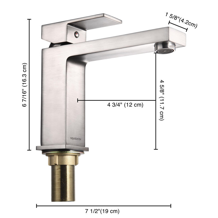Brushed Nickel Single-Handle Square Bathroom Faucet