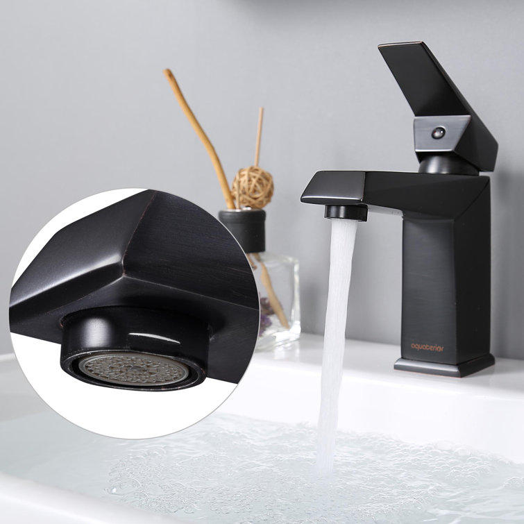 Oil Rubbed Bronze Single Handle Square Bathroom Faucet