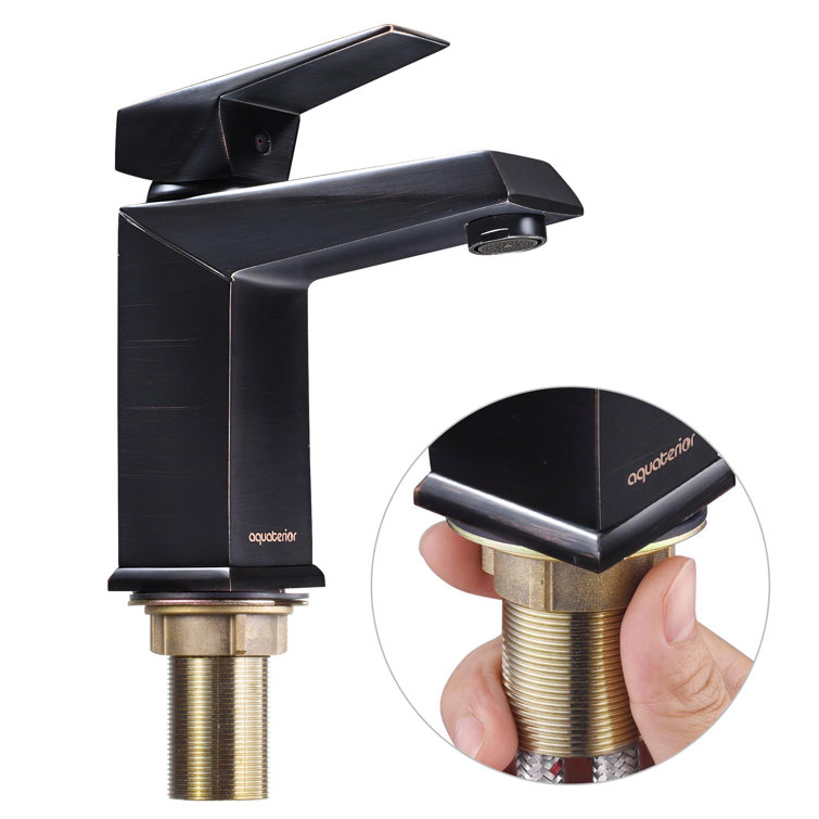 Oil Rubbed Bronze Single Handle Square Bathroom Faucet