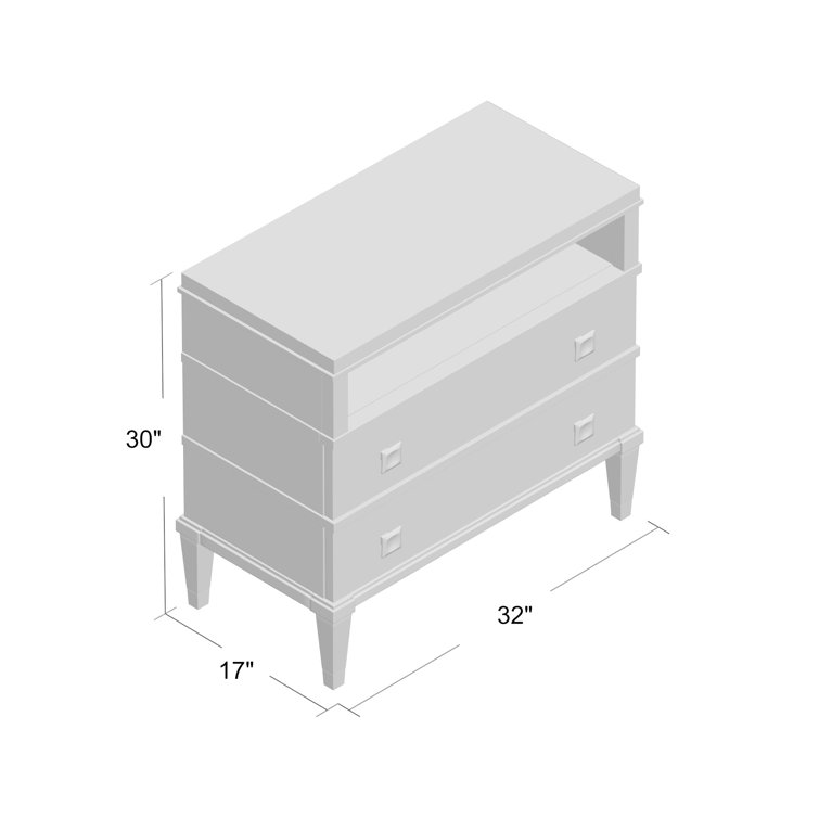 Transitional Brown 2-Drawer Nightstand with Stone Top