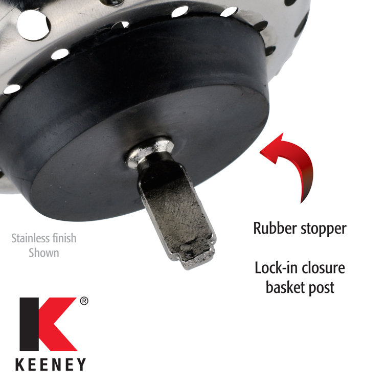 Black Stainless Steel Kitchen Sink Strainer with Fixed Post Basket