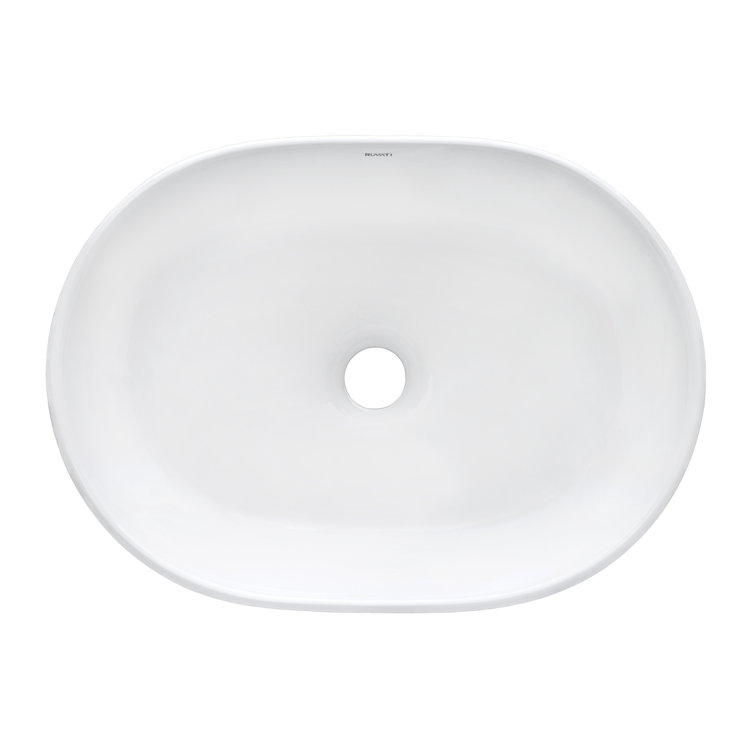 Vista 32" White Ceramic Oval Above-Counter Bathroom Vessel Sink