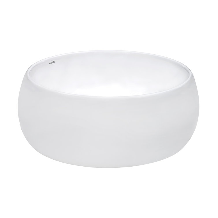 Ruvati 16" Round White Ceramic Above-Counter Vessel Sink
