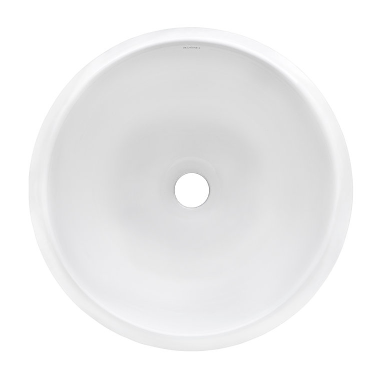 Ruvati 16" Round White Ceramic Above-Counter Vessel Sink
