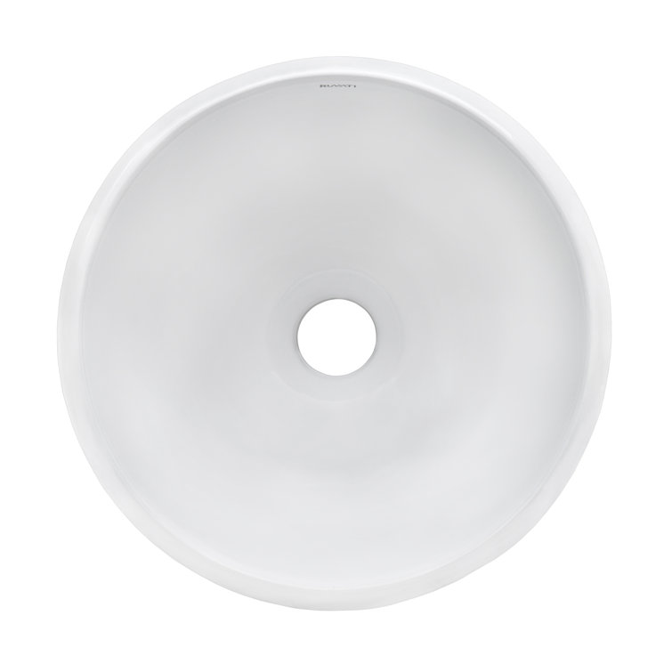 Ruvati 12" Round White Ceramic Above-Counter Vessel Sink