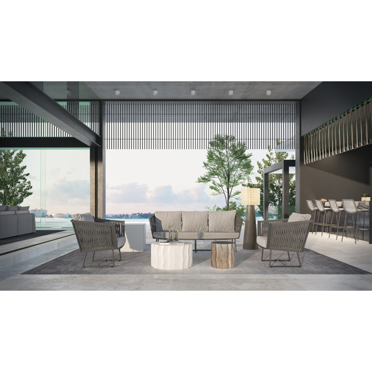 Archipelago 78'' Dark Gray Outdoor Patio Sofa with Polypropylene Weave