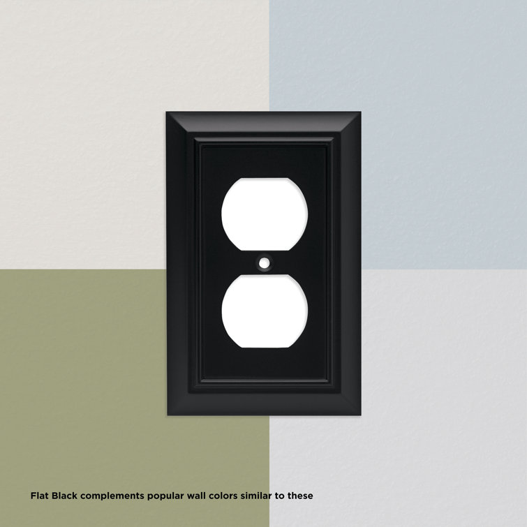 Matte Black 2-Gang Decorative Rocker Wall Plate