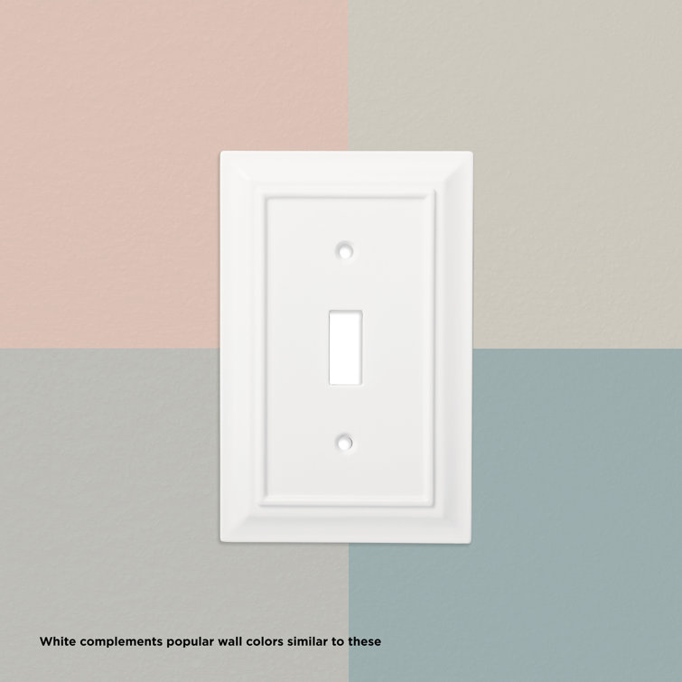 Pure White Beaded 1-Gang Duplex Metal Wall Plate