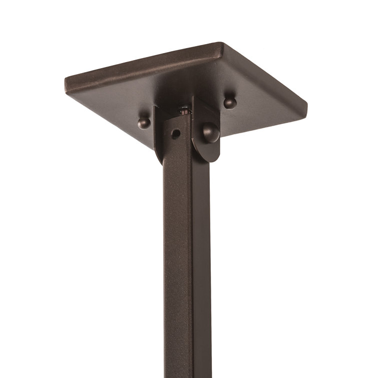 Craftsman 3-Light Mahogany Bronze & Beige Glass Island Pendant