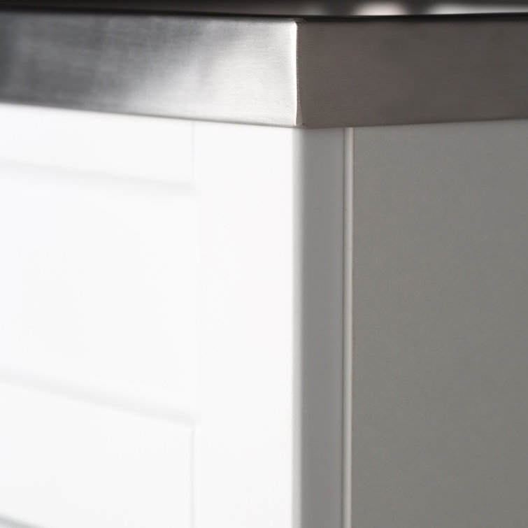 Hennessy 24" White Laundry Cabinet with Stainless Steel Sink