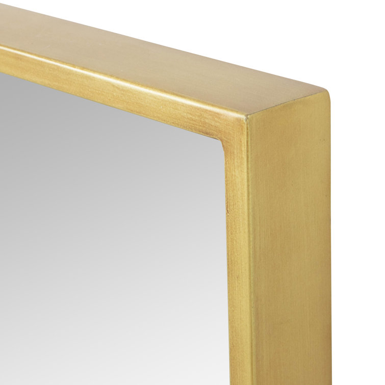 Gray Metal Rectangular Wall Mirror, 36 x 24 Inches