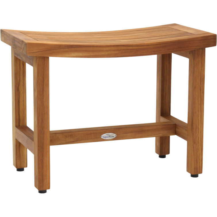 Sumba Lotus 24" Teak Shower Bench with Rubber Feet